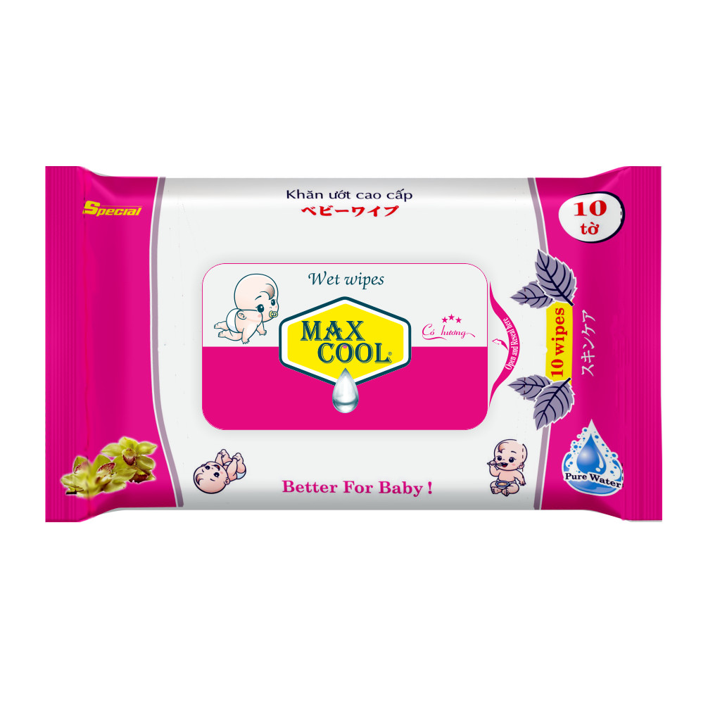 2 gói khăn ướt Max Cool 10 tờ