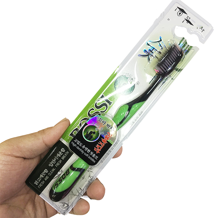 [Hoàn Tiền 10%] Bàn chải đánh răng than hoạt tính Bossi Hàn Quốc BH763