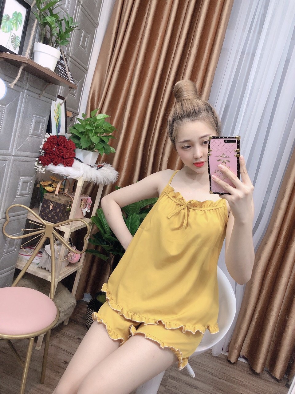 [HCM]Đồ ngủ nữ viền bèo dễ thương - hình thật