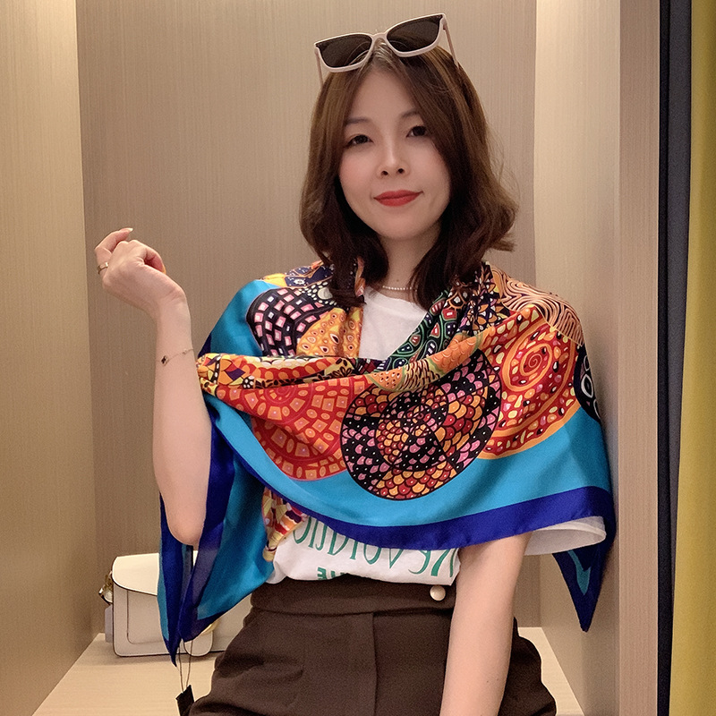 Khăn Lụa quàng cổ Vuông 90x90 Cm Choàng Vai - Khăn lụa Nikendo  KL2