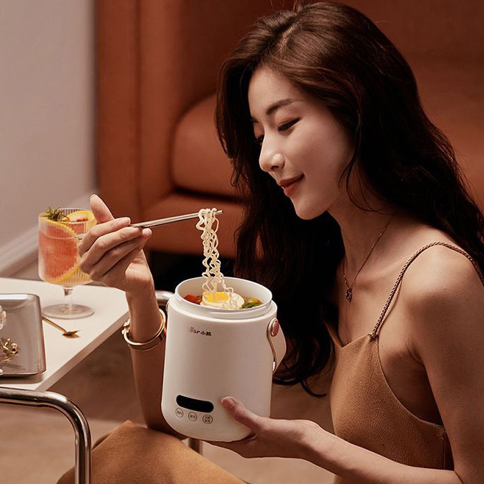 [Chính hãng] Bình ủ cháo cặp lồng điện mini BEAR DRG-P08D1 (nấu cơm hầm canh chưng yến giữ ấm).... Bảo hành 12 tháng