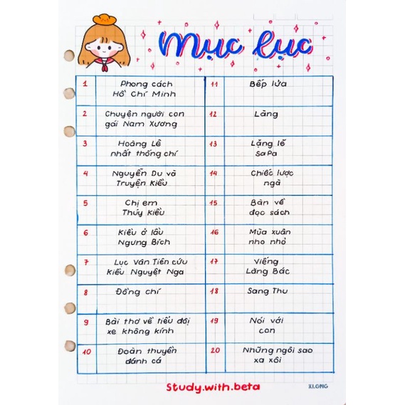 SỔ giâý lò xo, còng sắt trang trí sticker VĂN 9