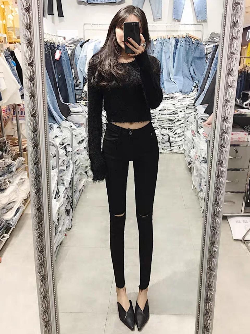Quần Mango Skiny rách