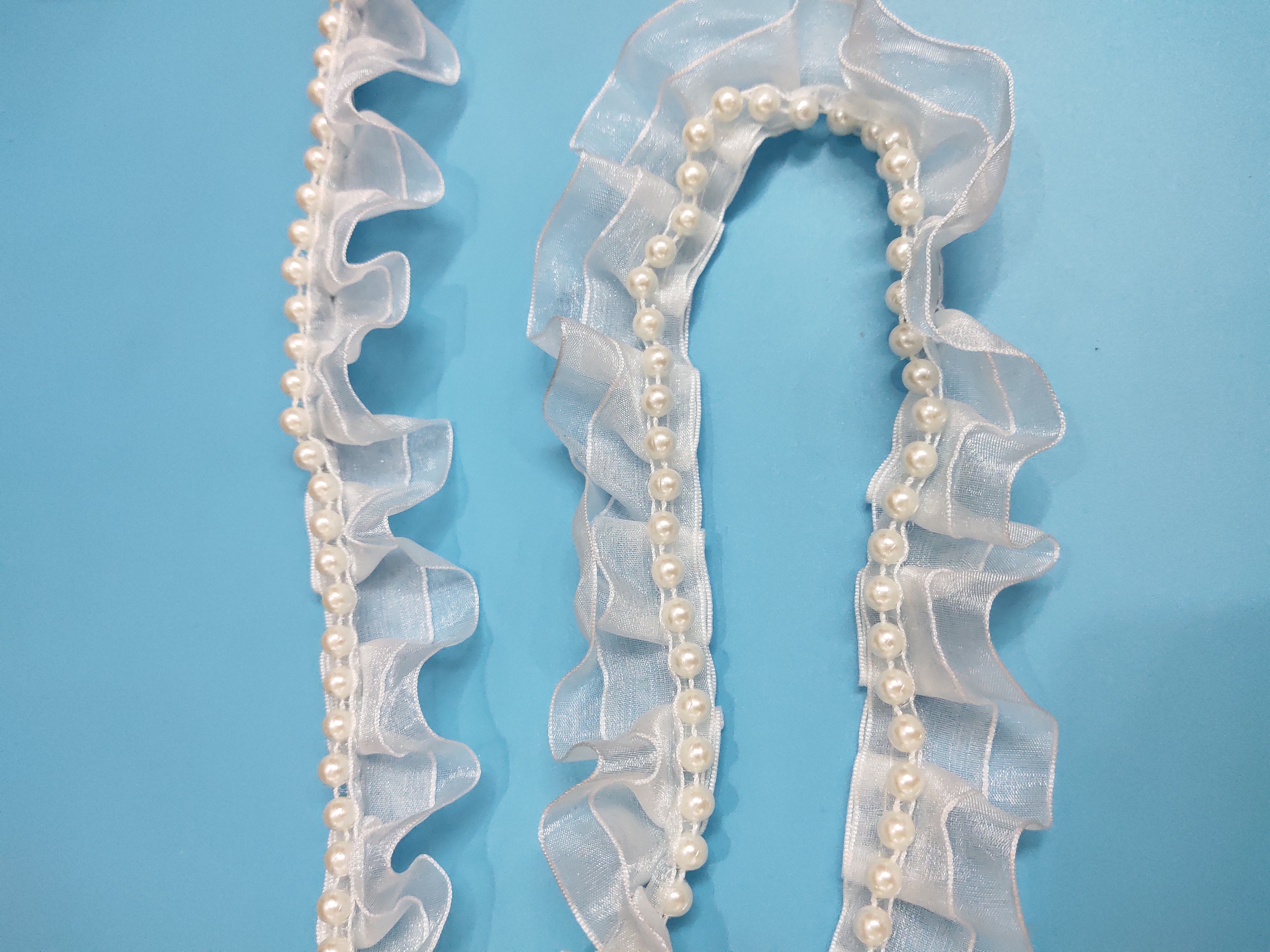 1 MÉT REN VIỀN TRẮNG ĐÍNH HẠT TRAI KHÔNG GIÃN KHỔ 3CM