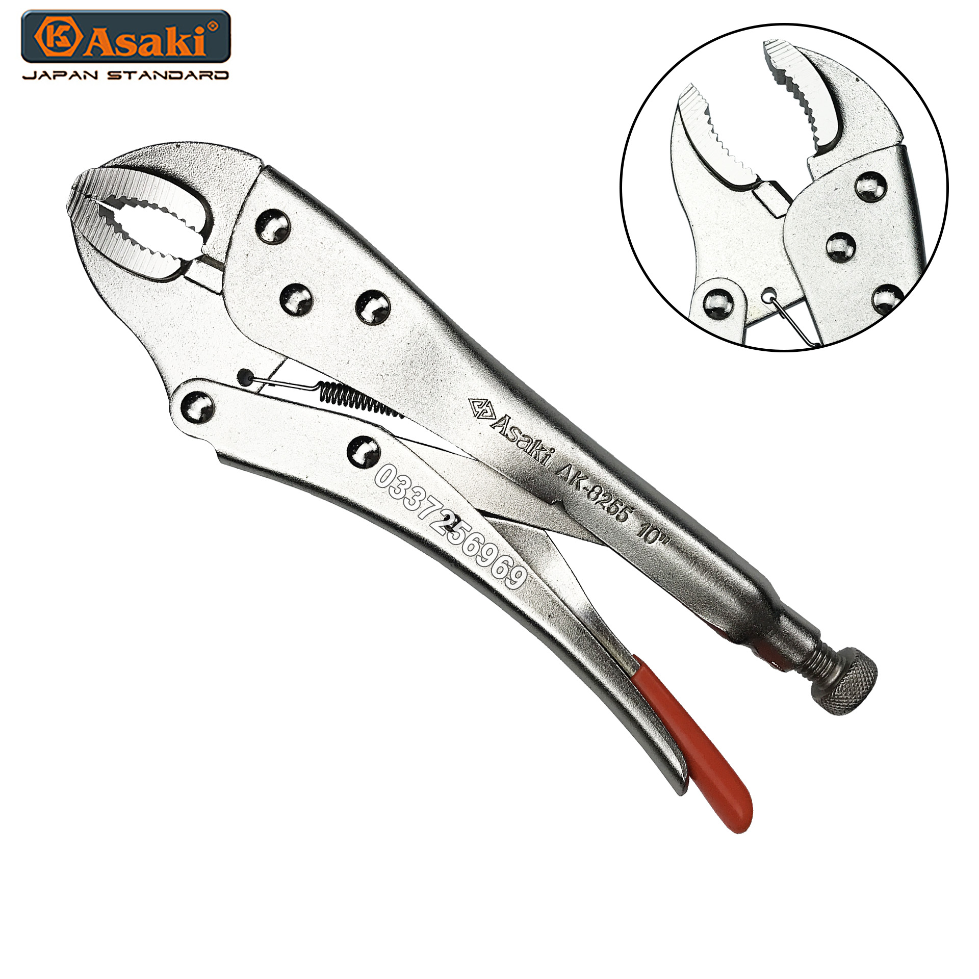 Kìm chết bấm Nhật Bản Asaki AK-8255 hàng sản xuất theo công nghệ tiên tiến chất liệu thép CR-V cao cấp