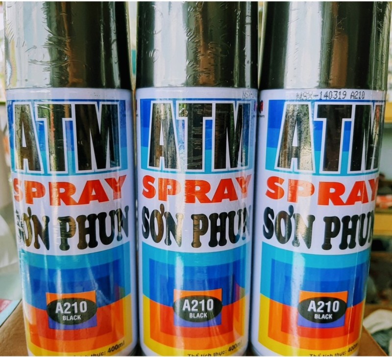 SƠN XỊT ĐEN ATM A210 400ml