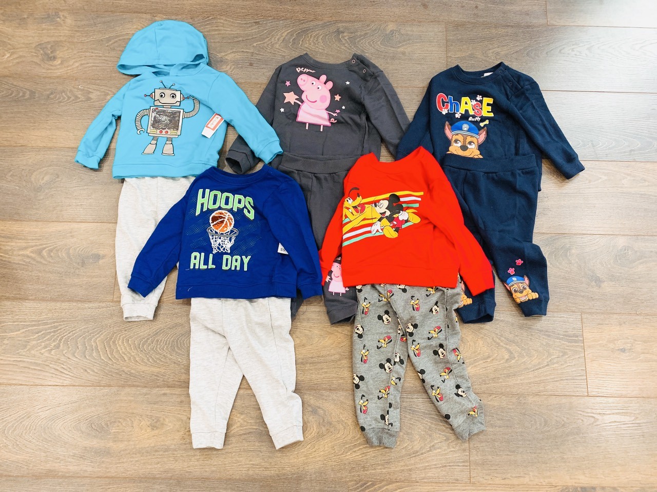 Bộ nỉ da cá Mickey cho bé trai xuất dư xịn size 1-4T