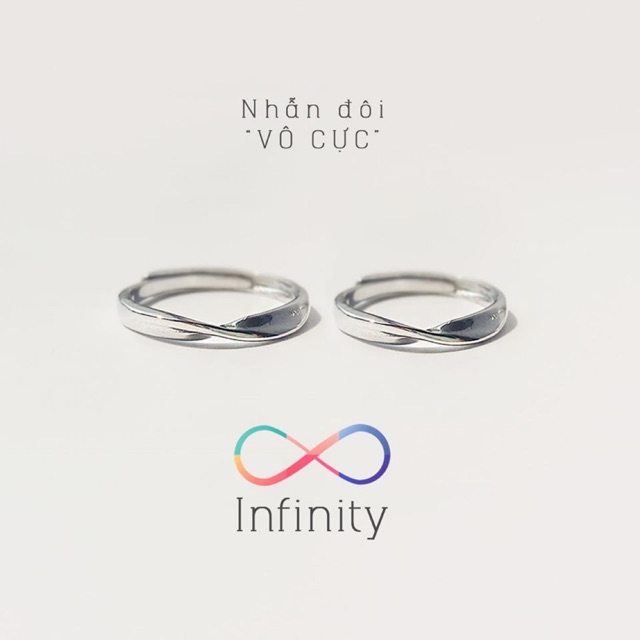Nhẫn đôi vô cực tráng bạc S925 (có kèm hộp đựng nhẫn)