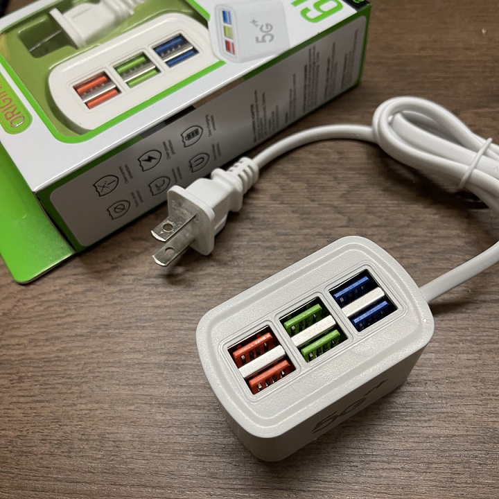 Củ Sạc 6 cổng USB Sạc Nhanh Cho iPhone Samsung Xiaomi