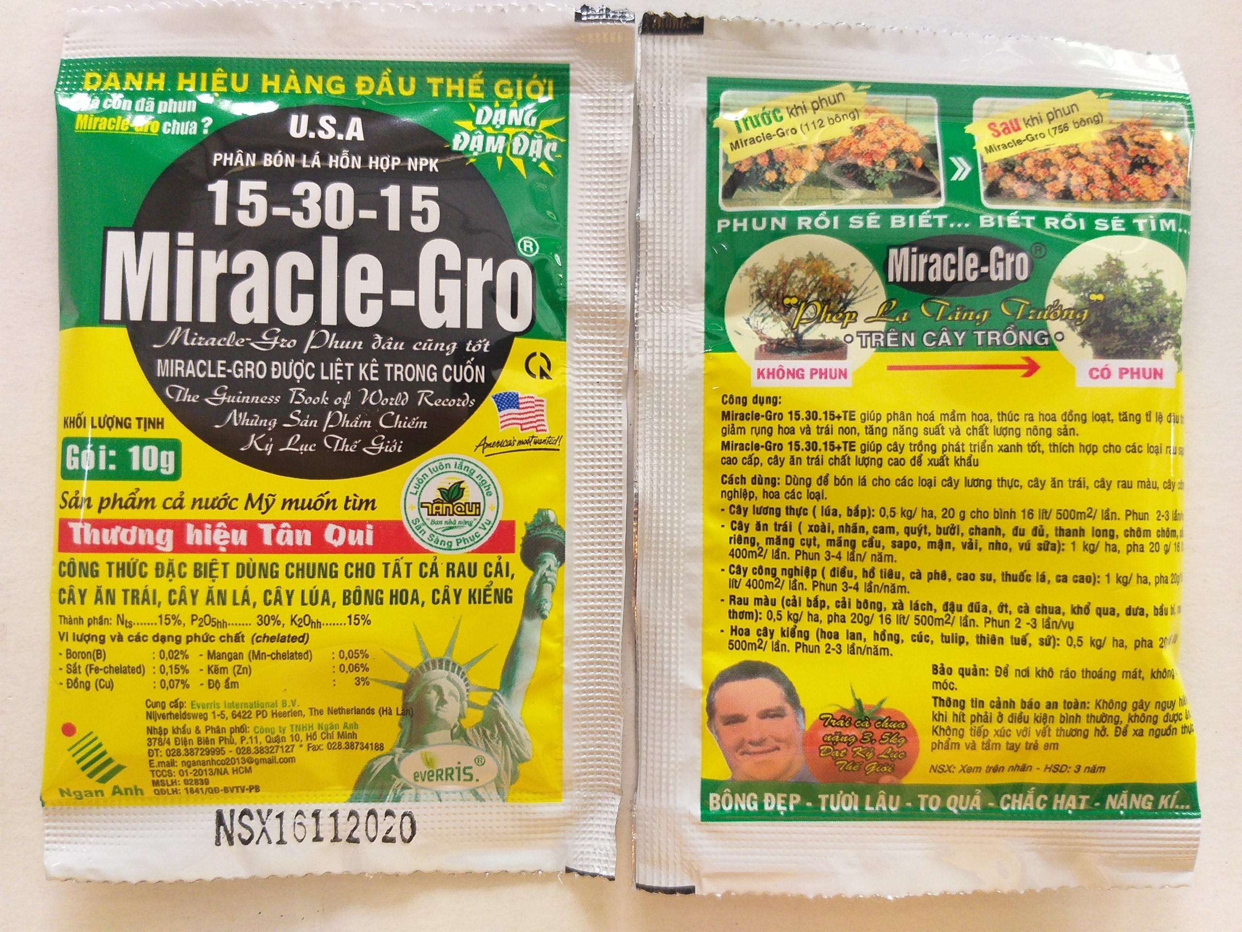 Phân bón lá hỗn hợp - Miracle-Gro - 10gr