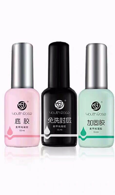 Bộ 3 chai base top cứng móng hoa hồng