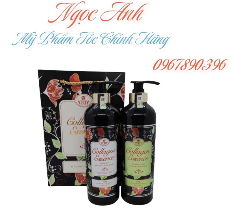 Dầu gội đầu yody collagen essence 800ml - dầu gội cặp giảm rụng tóc, phục hồi tóc hư tổn | hàng chính hãng lamyra