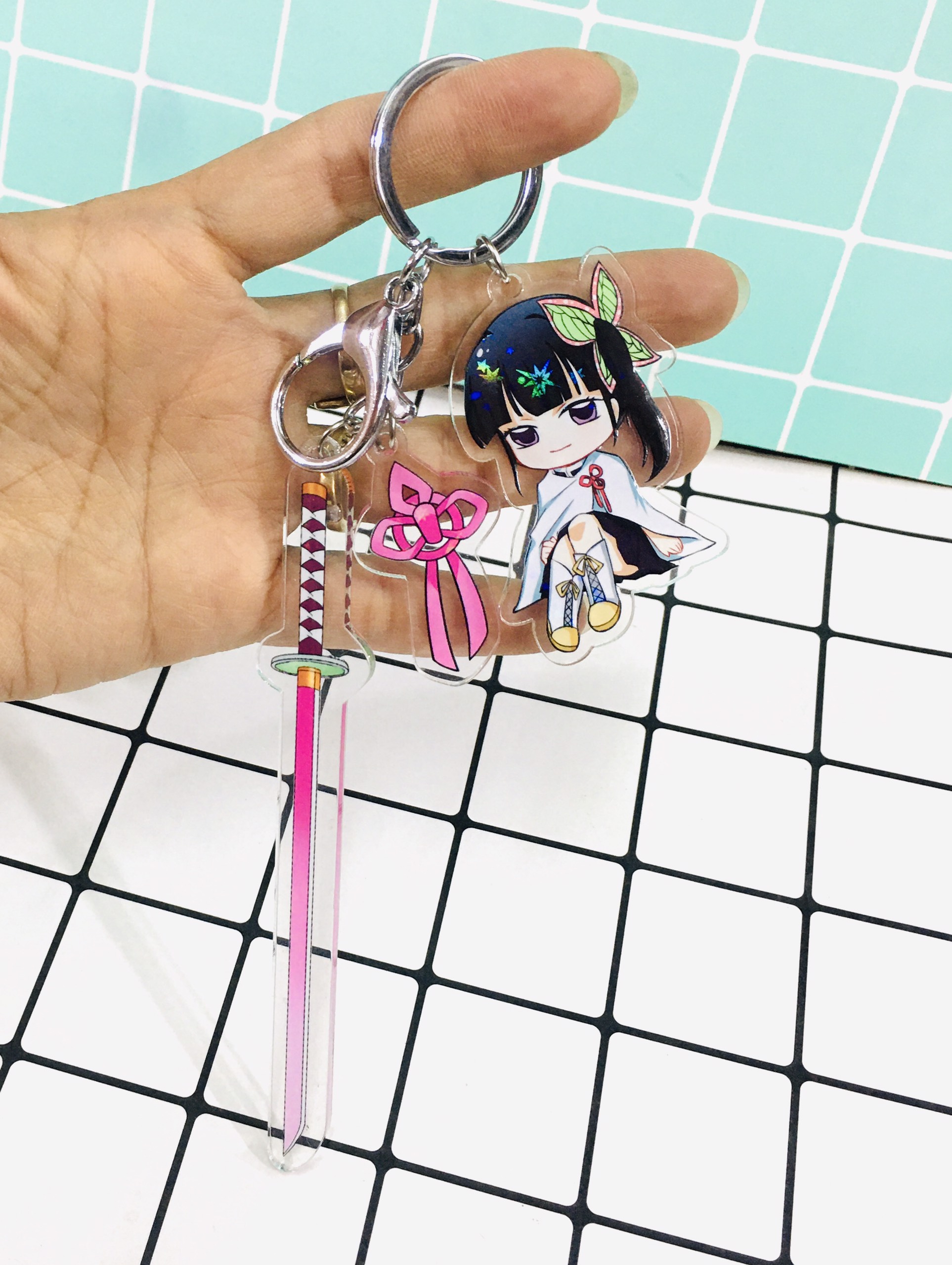 Móc khóa mica trong Thanh Gươm Diệt Quỷ Kimetsu no Yaiba nhân vật kèm thanh gươm