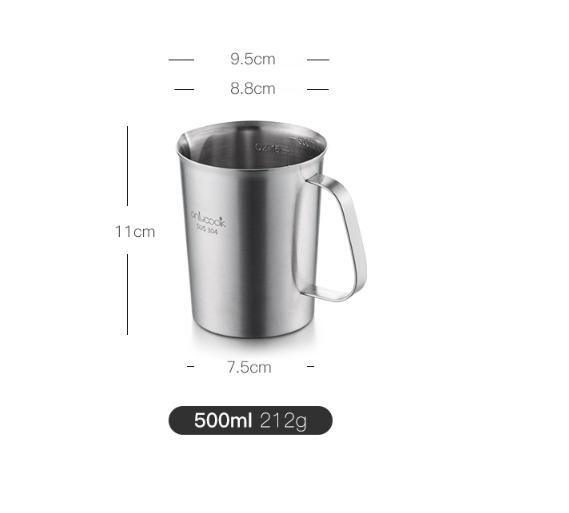 Ly inox mờ 304 có tay cầm - Onlycook