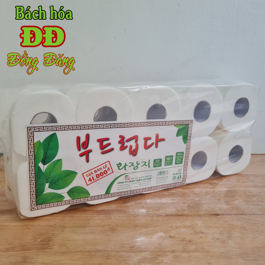 Combo 4 lốc giấy vệ sinh Hàn Quốc 3 lớp (10 cuộn/ lốc) - HQ3L