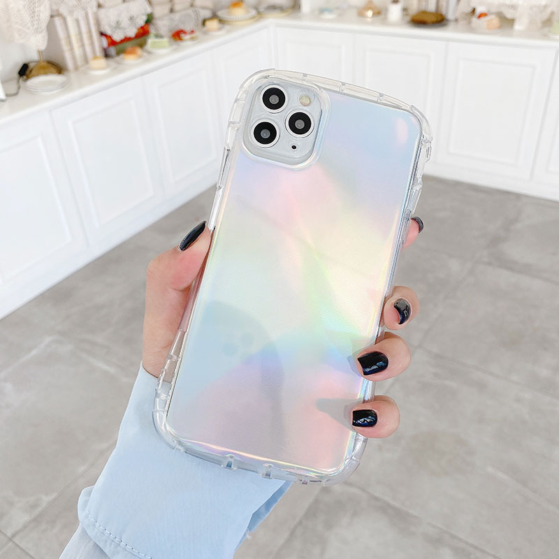 [ IPHONE ] Ốp Lưng Viền Cong Silicon Trong Suốt Chống Sock Va Đập ( Kèm Miếng Phản Quang )