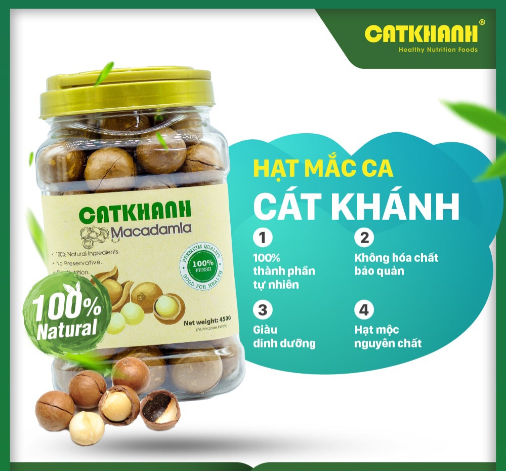 Hạt Macca Cát Khánh 180 - 450gram - Nhập Khẩu Úc