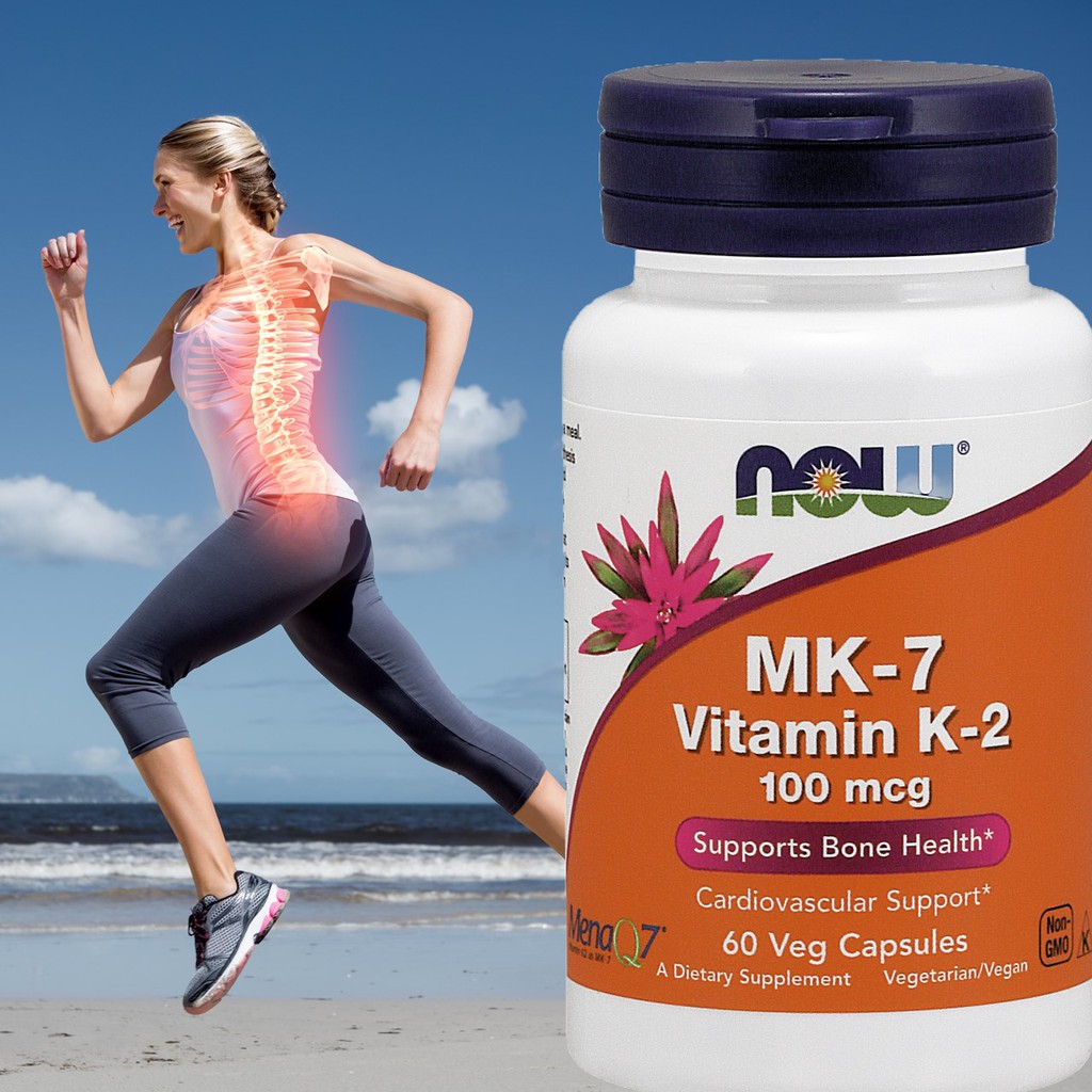 [HCM]Thực Phẩm Bổ Sung NOW Vitamin K2 MK7 60 Viên