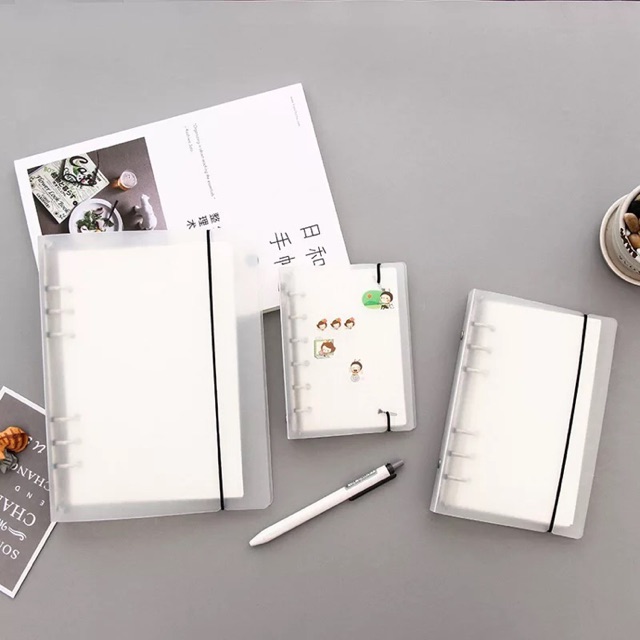 Bìa còng cứng kèm giấy A5 A6 planner 6 còng