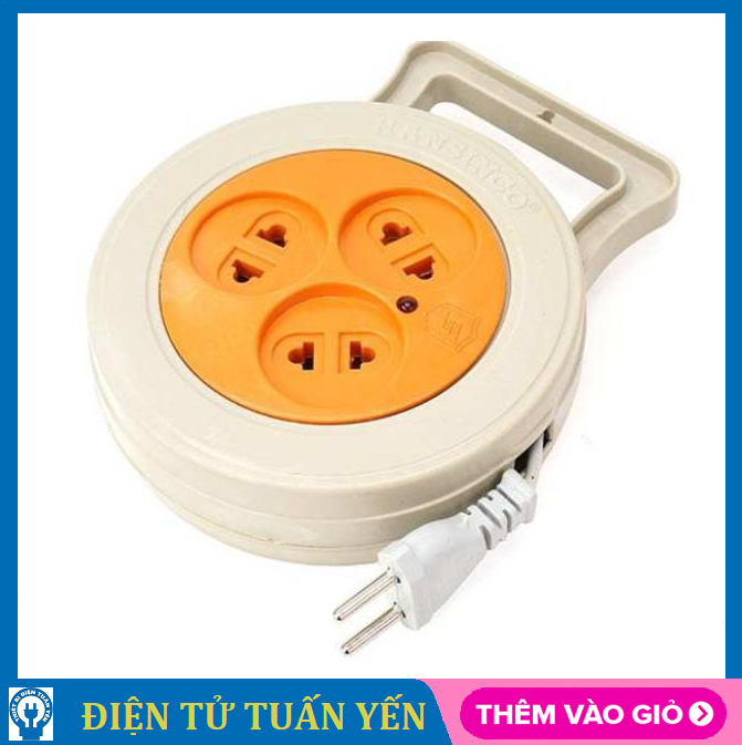 Ổ cắm quay Vĩnh Hưng nhựa ABS chịu nhiệt cao dây dài 5M, 8M, 10M