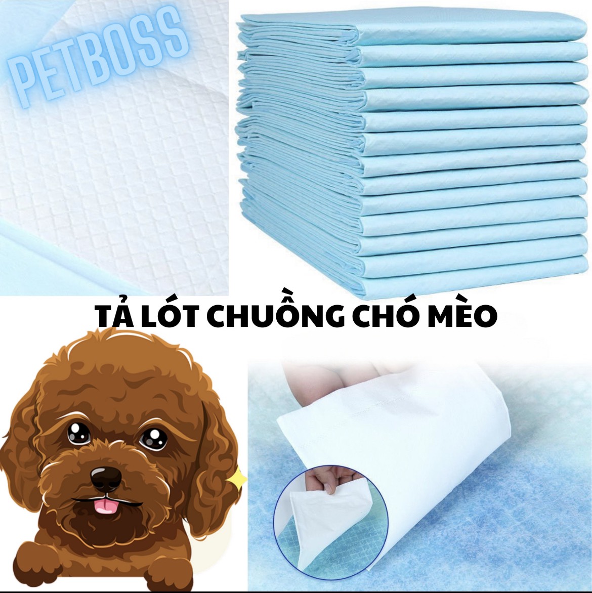 TÃ LÓT CHUỒNG CHO CHÓ MÈO ĐỦ SIZE