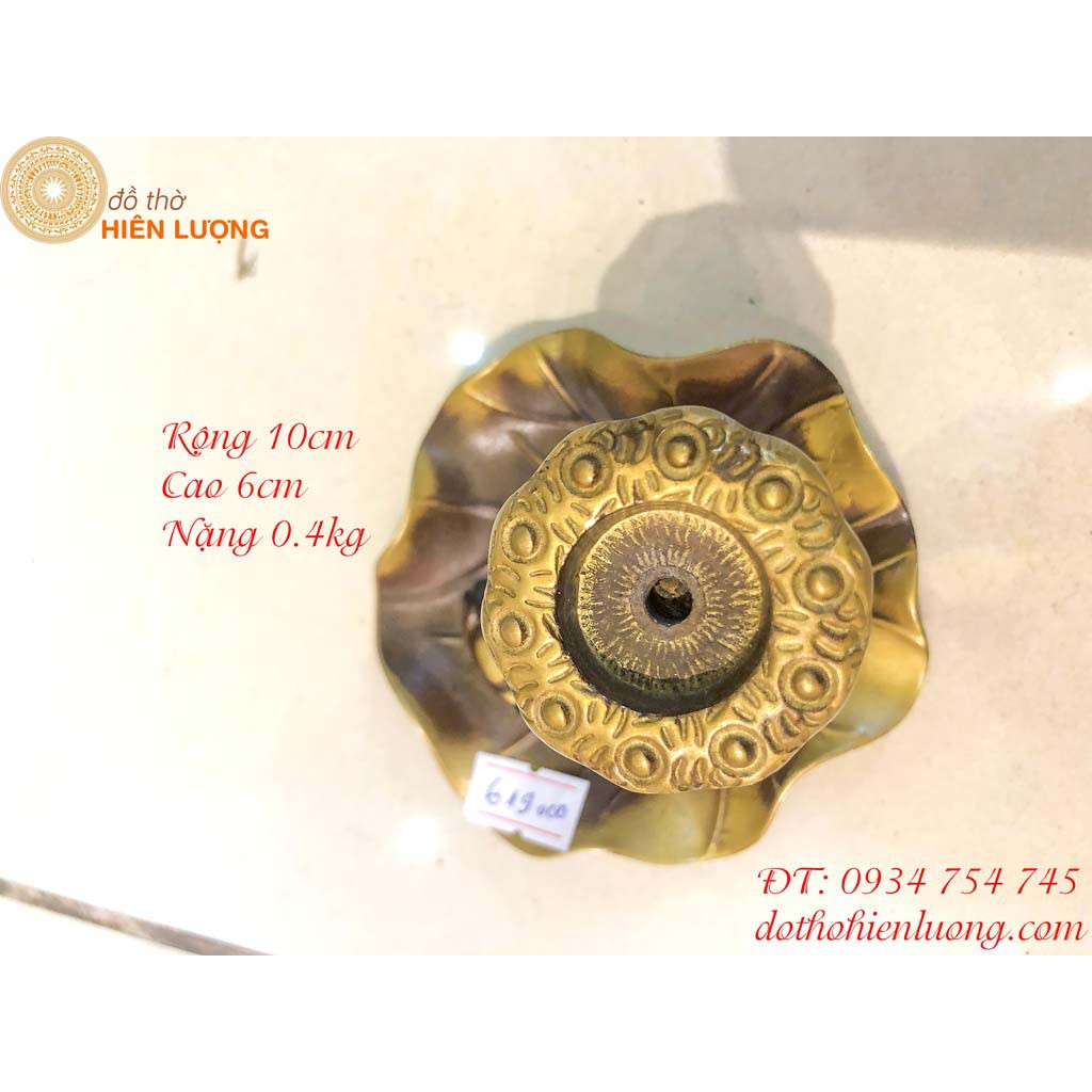 Copper lotus leaf incense burner
