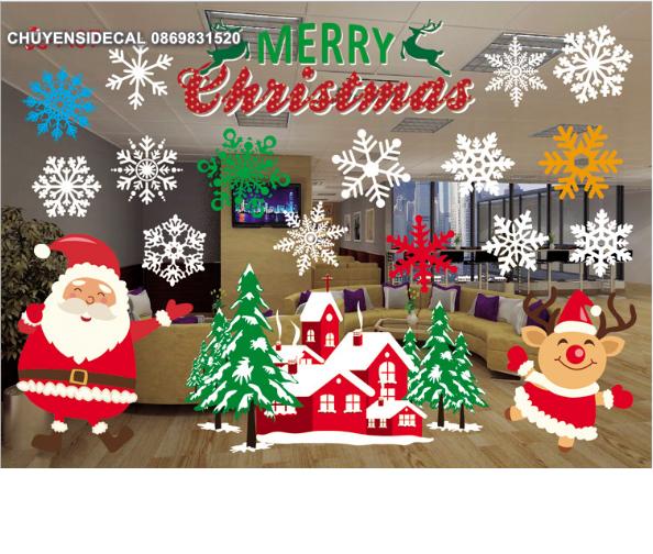 [HCM]Decal trang trí tường Noel - Biệt thự Đỏ đón lễ cùng nhau