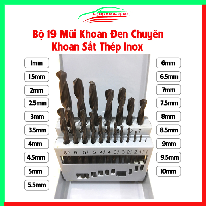 Box 19 drill iron black high-grade, drill multi-purpose iron steel, stainless steel, wood…