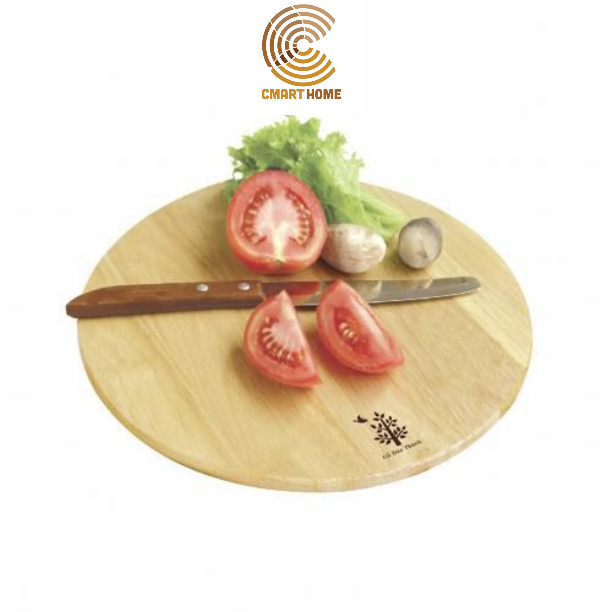 Thớt gỗ tròn mỏng cao cấp bền đẹp sang trọng - kích thước d22 x 1 cm - gỗ đức thành 07901