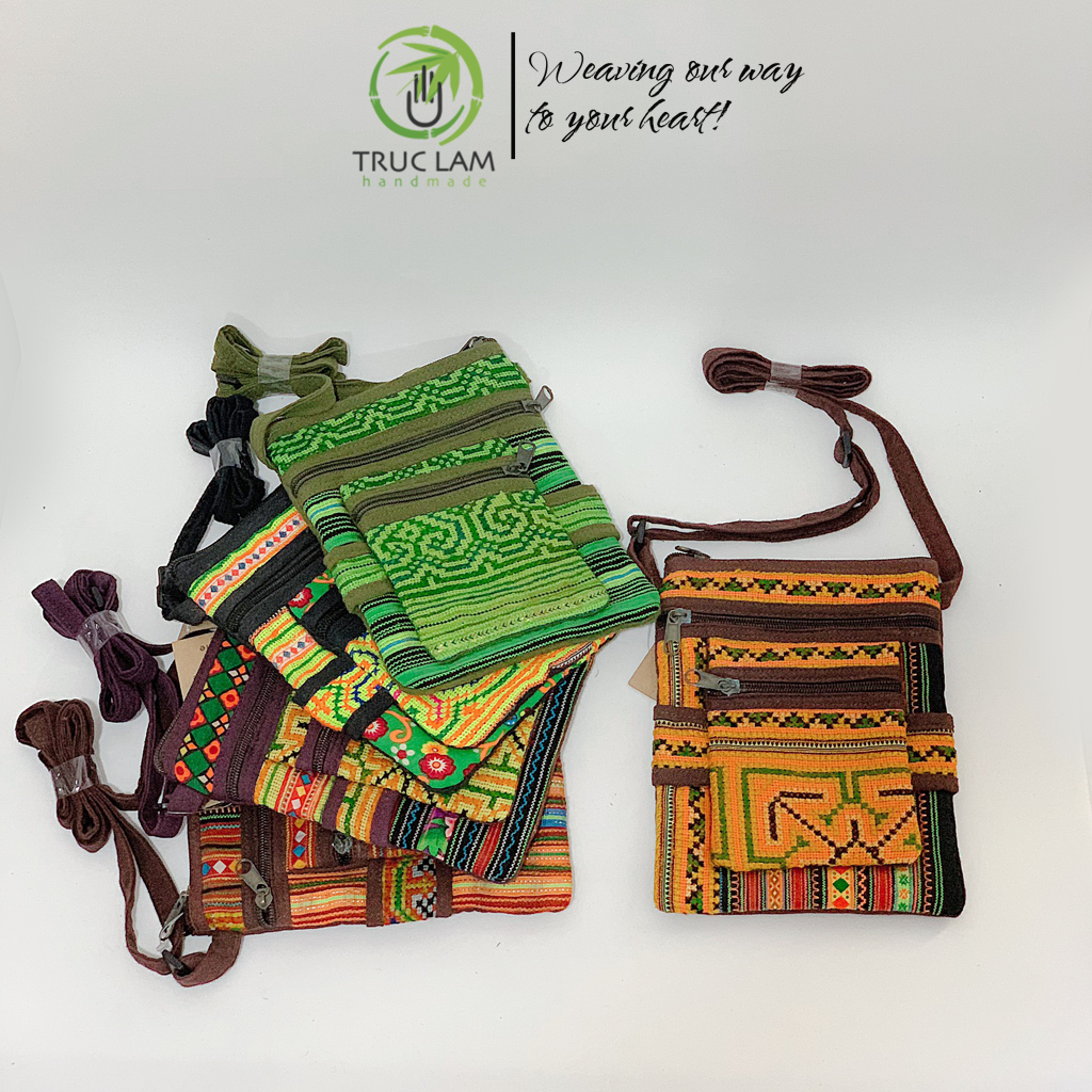 Túi Đeo Chéo Thời Trang Thổ Cẩm Size Nhỏ - Trúc Lâm Handmade