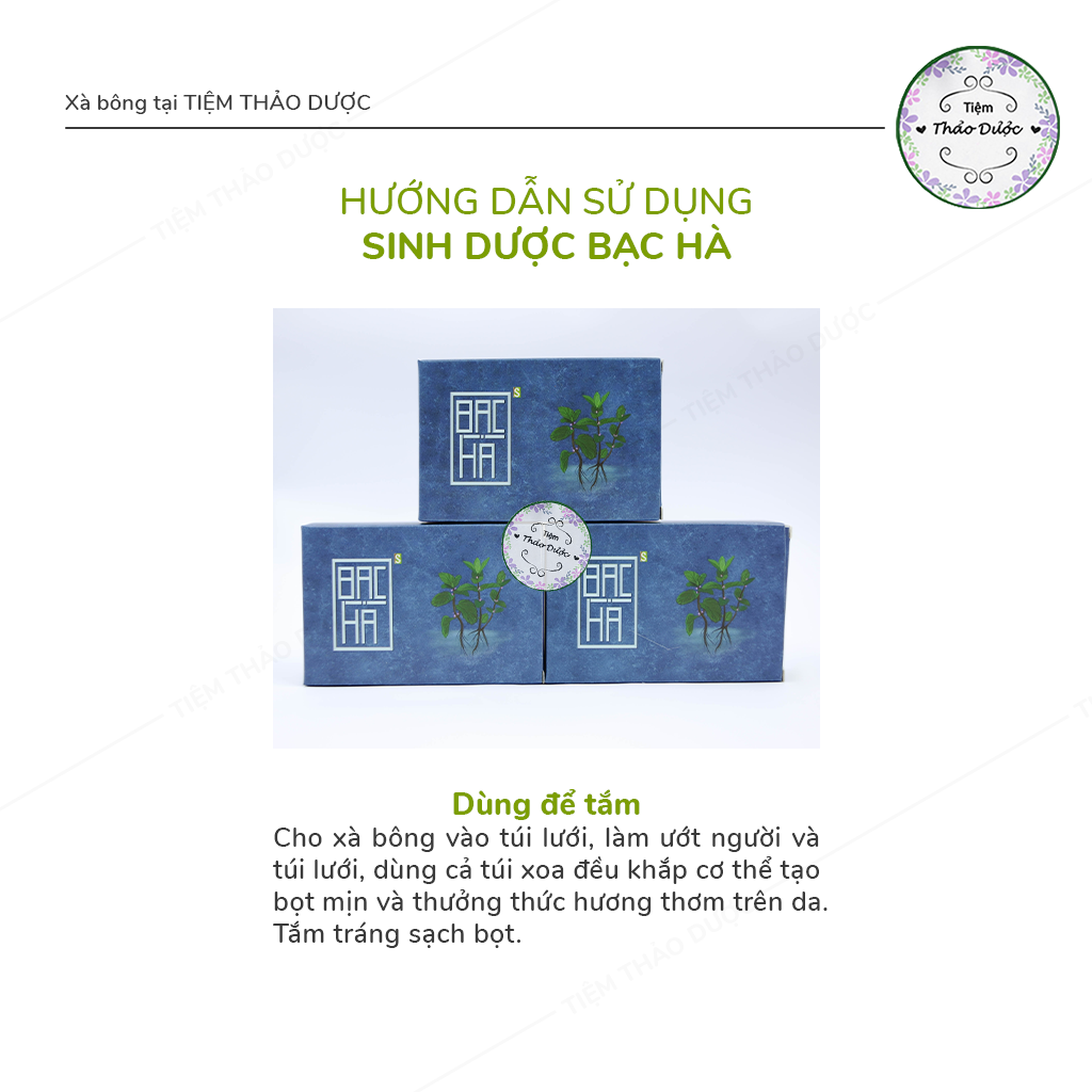 Xà Bông Sinh Dược Bạc Hà ( Sảng Khoái, Mát Lạnh) 100gr
