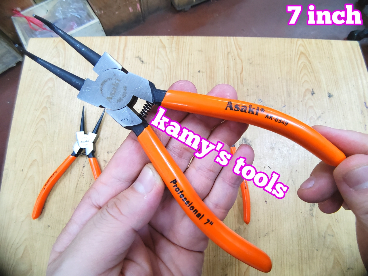 Kìm mở phe asaki 7 inch 175mm cong thẳng bóp vào bung ra ak-8342 ak-8328 ak-8335 ak-8349