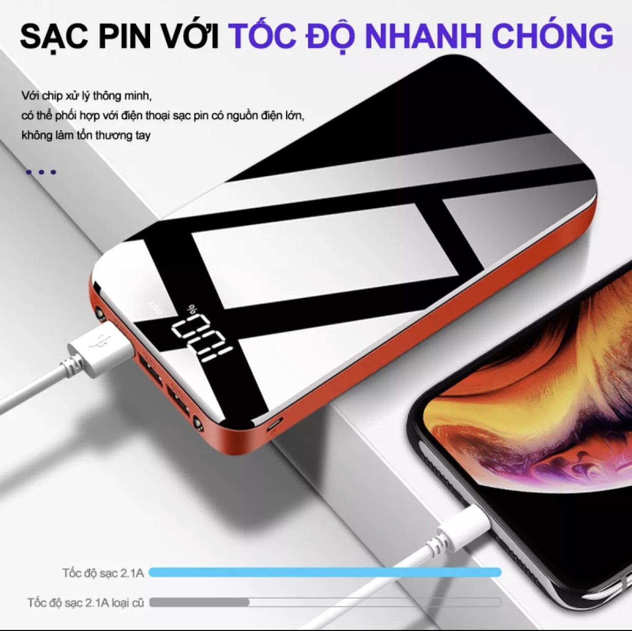 SẠC 1 LẦN DÙNG 1 TUẦN- PIN SẠC DỰ PHÒNG 20000MAH SIÊU TRÂU NẠP PIN CẤP TỐC SIÊU BỀN SẠC CỰC NHANH CHO 2 THIẾT BỊ CÓ ĐÈN LED ĐÈN PIN TẶNG KÈM 2 DÂY CÁP SẠC ĐẦY 2 ĐIỆN THOẠI TRỊ GIÁ 85K