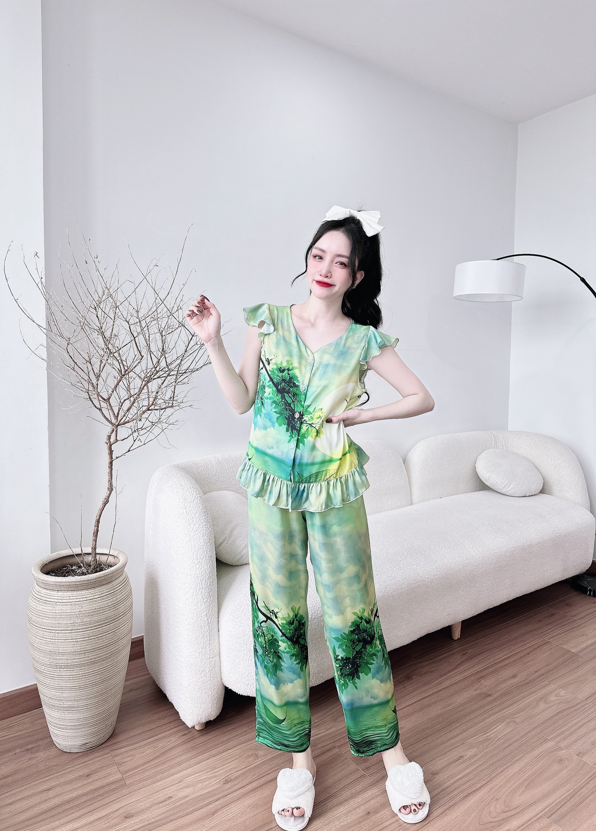BỘ LỤA TNQD BÈO VAI THIẾT KẾ CAO CẤP