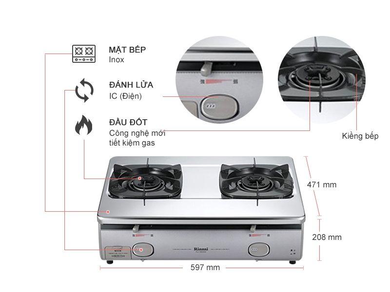 [HCM][Trả góp 0%]BẾP GAS RINNAI RJ-9600S (TRẮNG)