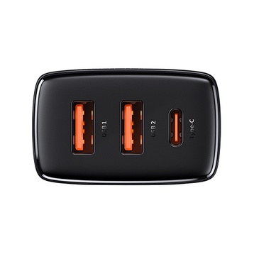 Củ sạc nhanh siêu nhỏ gọn Baseus Compact Quick Charger 30W(USB dual port +Type C,30w PD/QC3.0 Multi Quick Charge Support)