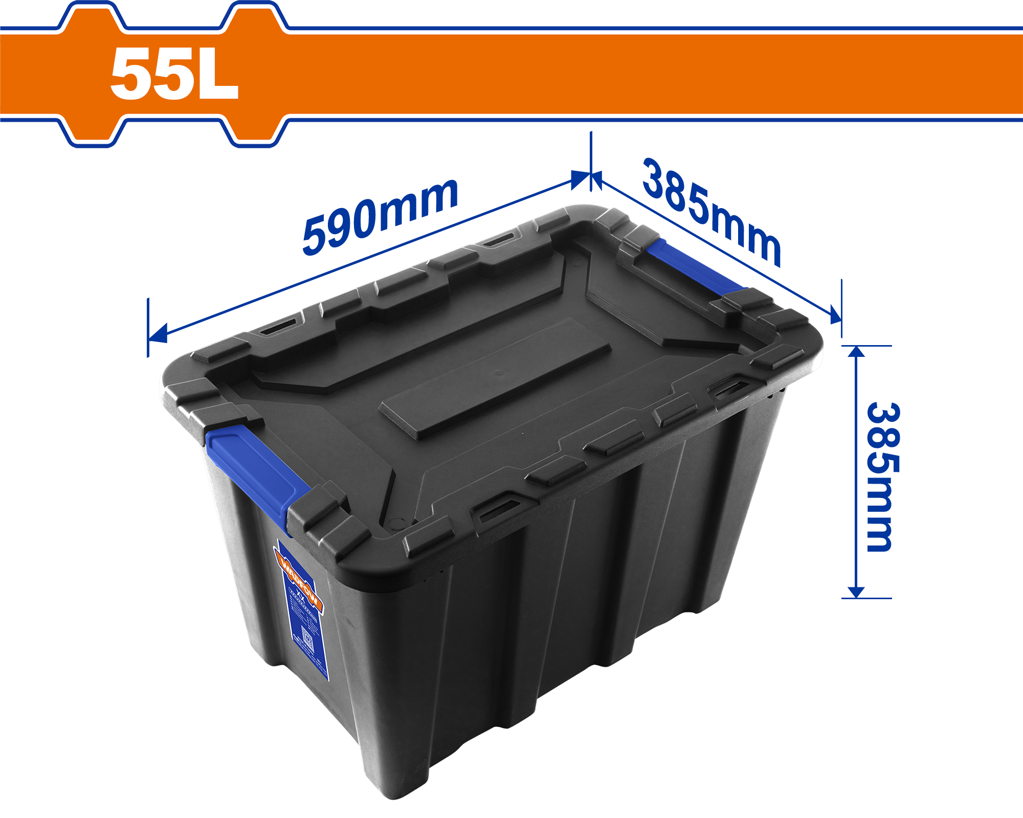 Wadfow box black plastic lock volume 25-100L hard plastic anti-shock box storage case for rice motorbike storage barrel