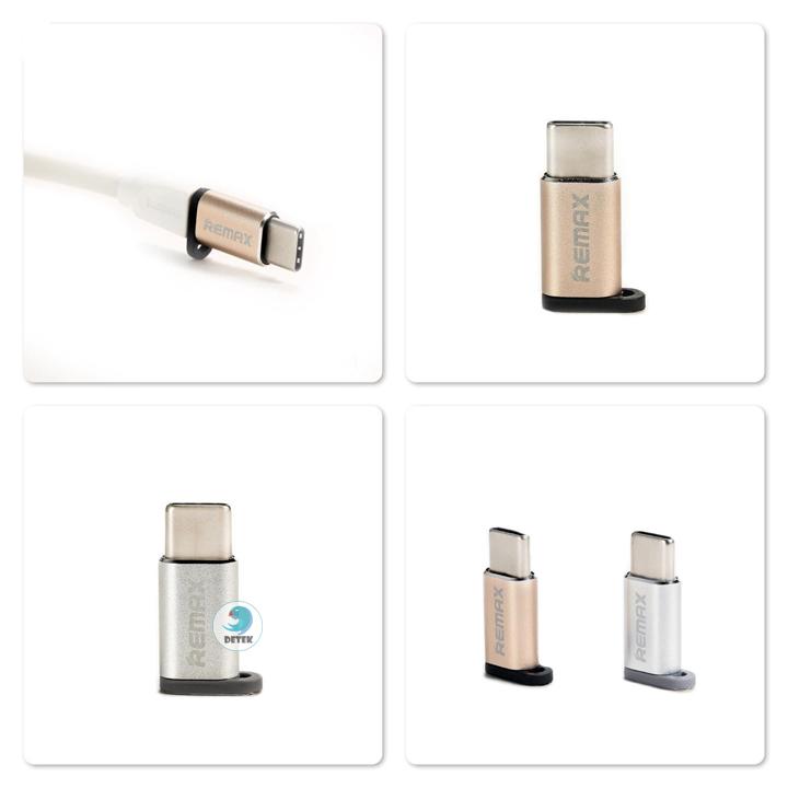 Đầu chuyển từ MicroUsb sang Type C Remax RA-USB1 (Bạc)