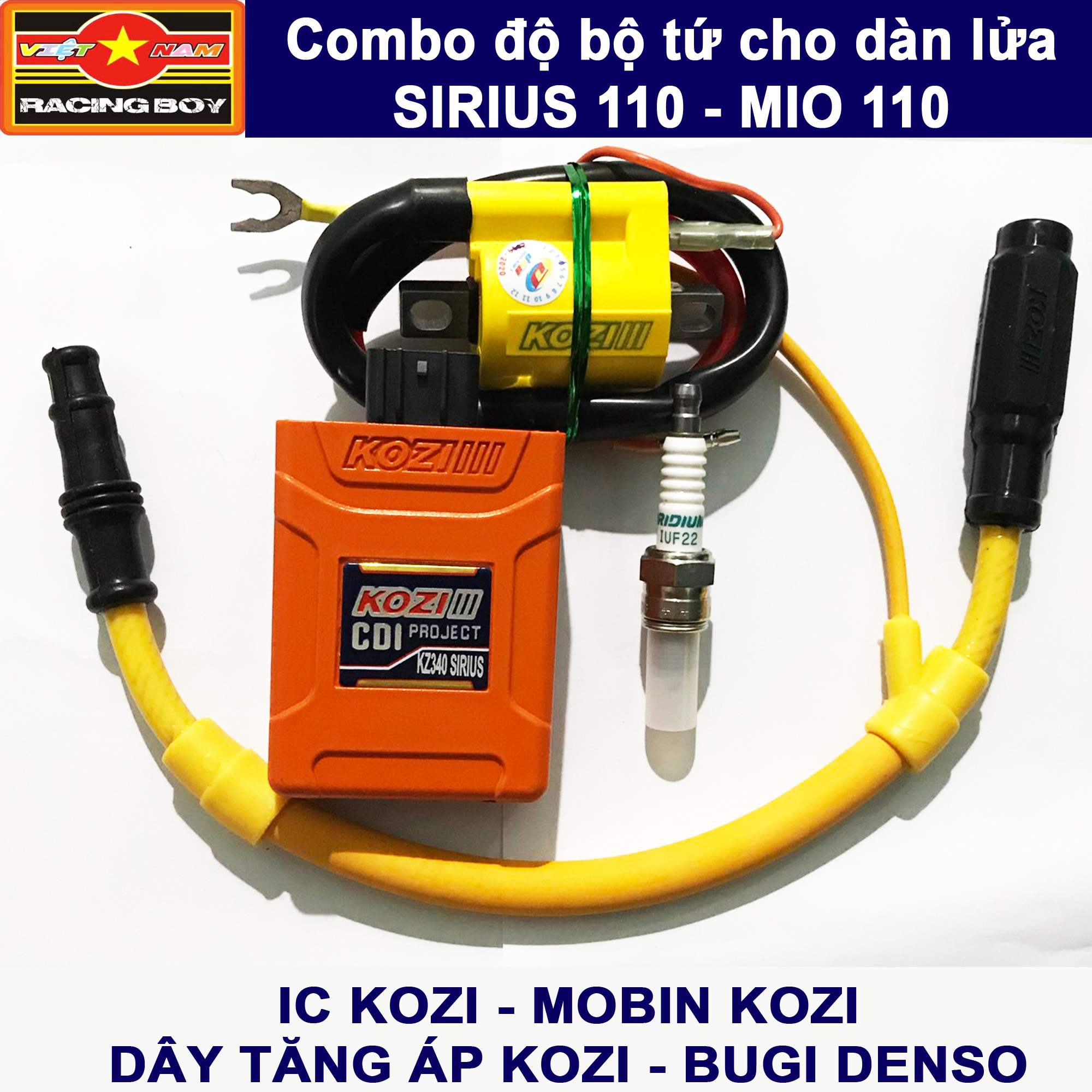Combo độ full bộ tứ dàn lửa cho Sirius 110 Mio 110 Xăng cơ - KOZI Malaysia