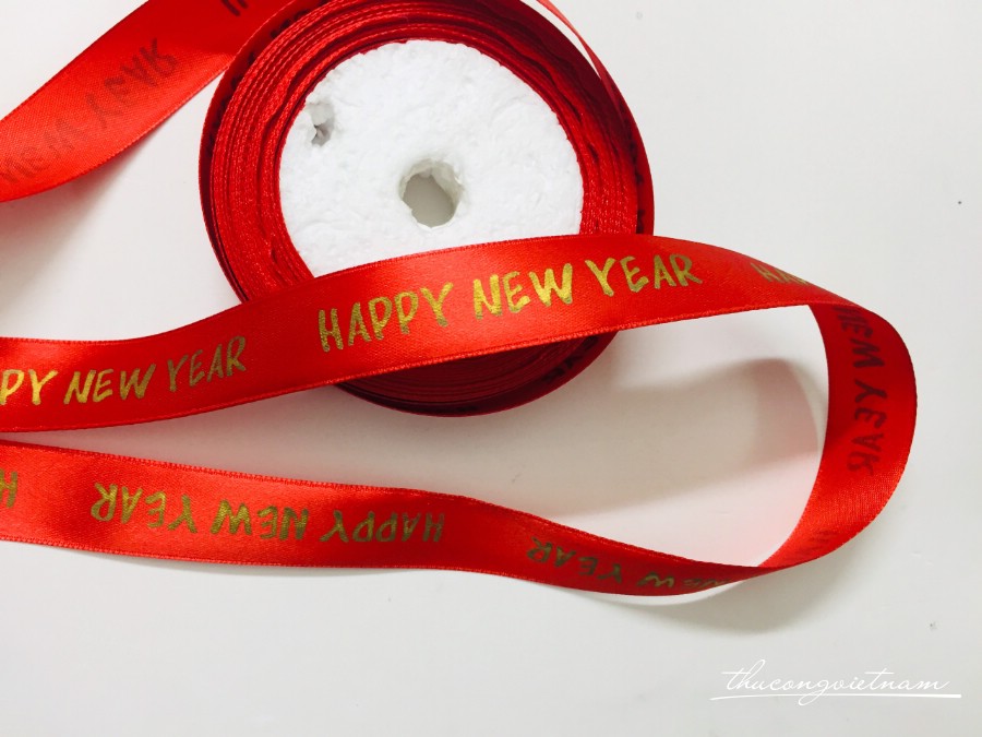 Ruy băng Happy New Year bản 2cm