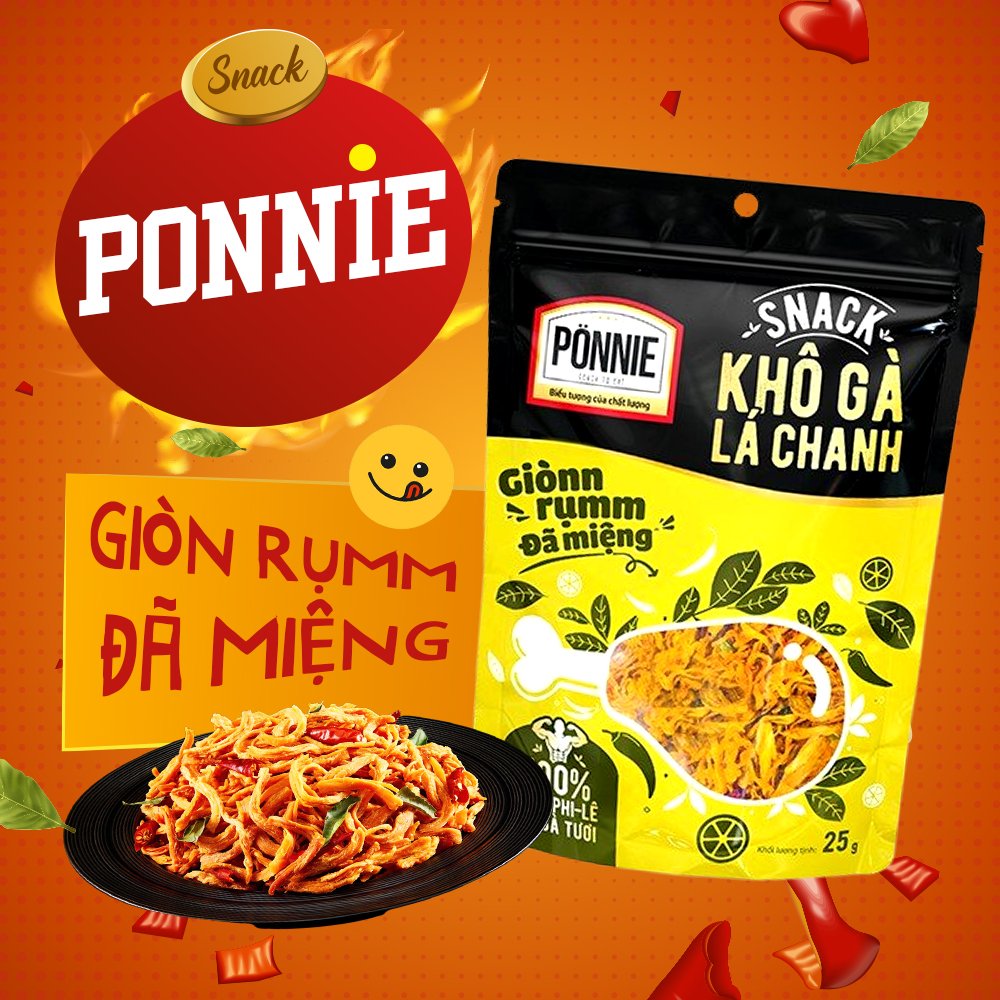 [Sản phẩm đơn] Snack khô gà lá chanh túi gói 25g
