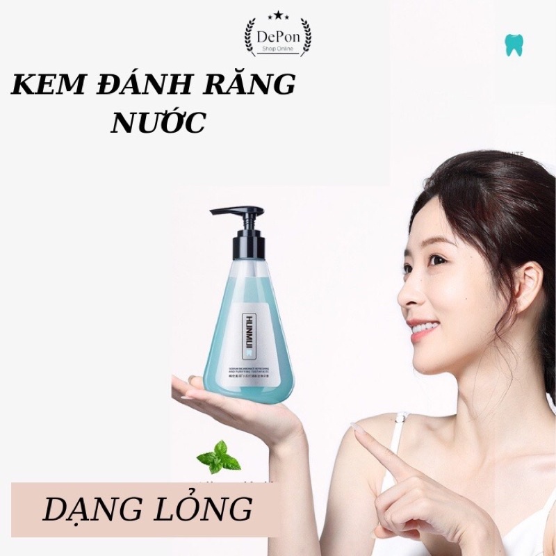 Kem đánh răng hunmui - kem đánh răng dạng ɡel lỏng thơm- làm trắng răng cải thiện tình trạng hôi miệng
