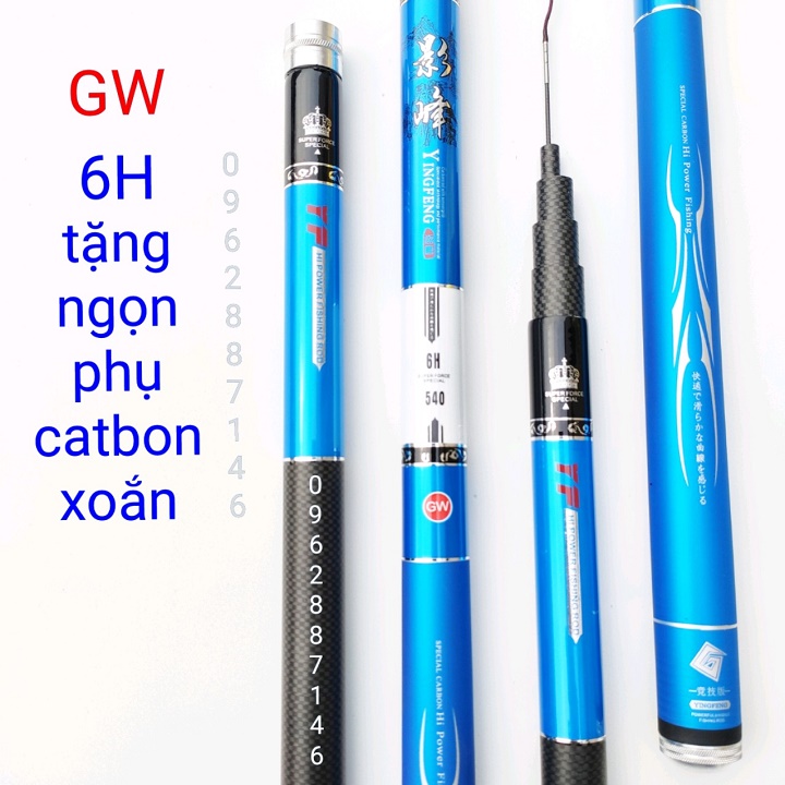 cần câu tay gww 6H tặng ngọn phụ catbon tải cá siêu lớn