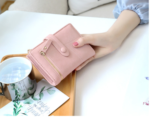 [HCM]Ví Nữ Ngắn Cầm Tay Nhỏ Gọn Xinh Xắn Kiểu Dáng Đẹp Da PU Cao Cấp Thời Trang Hàn Quốc Sang Trọng Và Lịch Thiệp (màu hồng sữa))