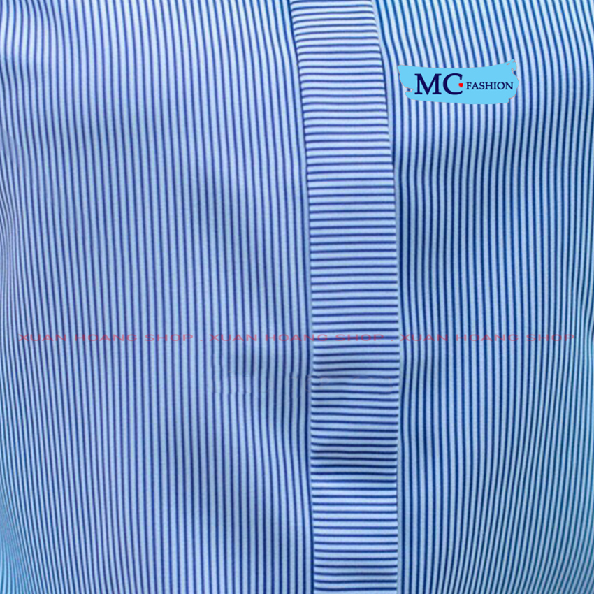 Áo Sơ Mi Nũ Kẻ Sọc Mc Fashion, Đẹp, Kiểu Công Sở, Màu Xanh Dương A206, Hồng, Xanh Ngọc, Tay Ngắn Cộc