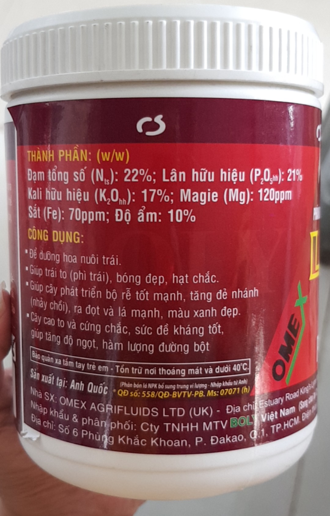 Phân Bón Lá - Lampard - (22-21-17 + TE) - 500g