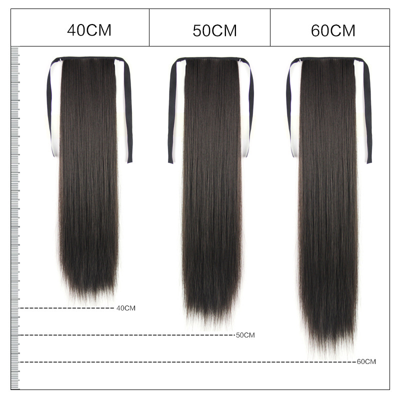Tóc giả cột thẳng D13 💖FREESHIP💖 buộc tóc giả, buộc đuôi thẳng 50cm, tóc giả nữ đuôi dài
