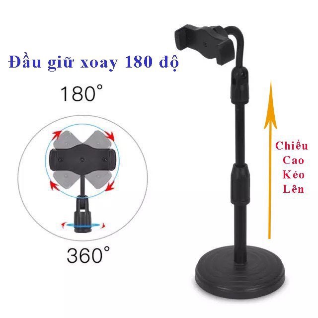 Giá Đỡ Điện Thoại Kéo Dài Đế Tròn DC-01