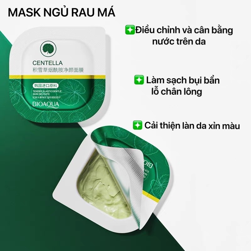 1 Tuýp Lẻ Mặt Nạ Đất Sét Rau Má BIOAQUA