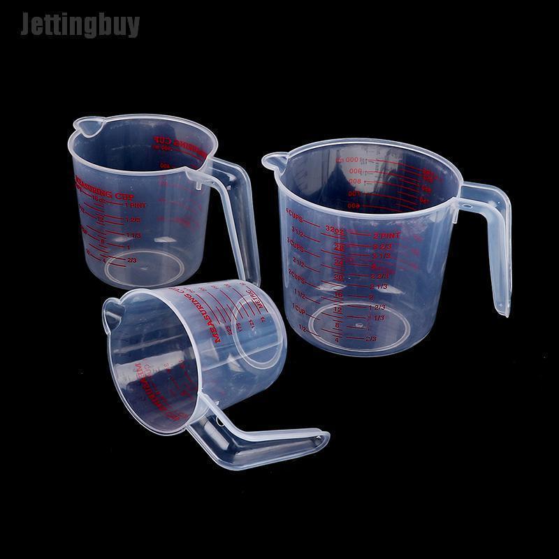 Jettingbuy Cốc Đo Lường Trong Suốt Bằng Nhựa Đĩa Mesure 250/500/1000Ml Cân Chất Lỏng Bằng Nhựa